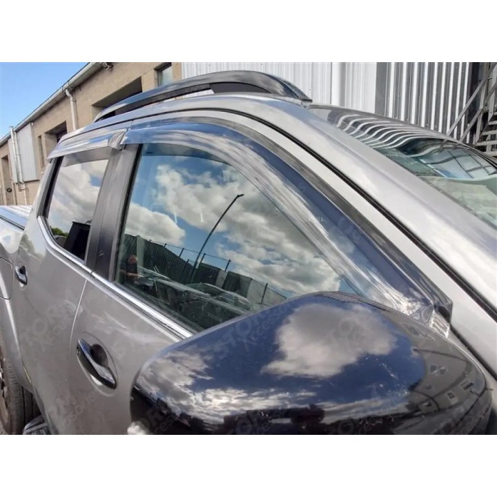 Wind Deflectors Set of 4, EGR Genuine External Fit for Np300, Nissan Navara Double Cab 2016 - Present - EDK.ro