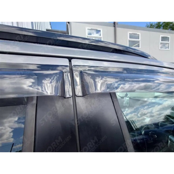 Wind Deflectors Set of 4, EGR Genuine External Fit for Np300, Nissan Navara Double Cab 2016 - Present - EDK.ro