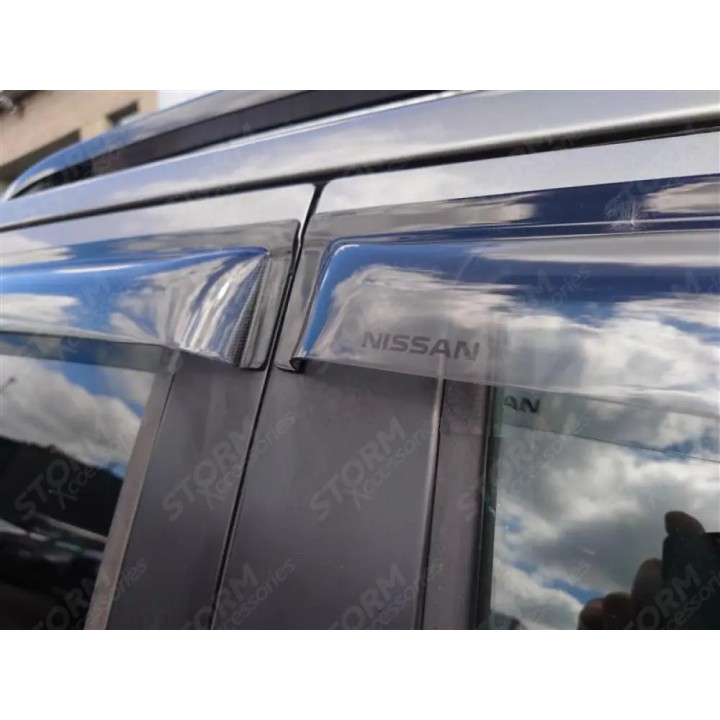 Wind Deflectors Set of 4, EGR Genuine External Fit for Np300, Nissan Navara Double Cab 2016 - Present - EDK.ro