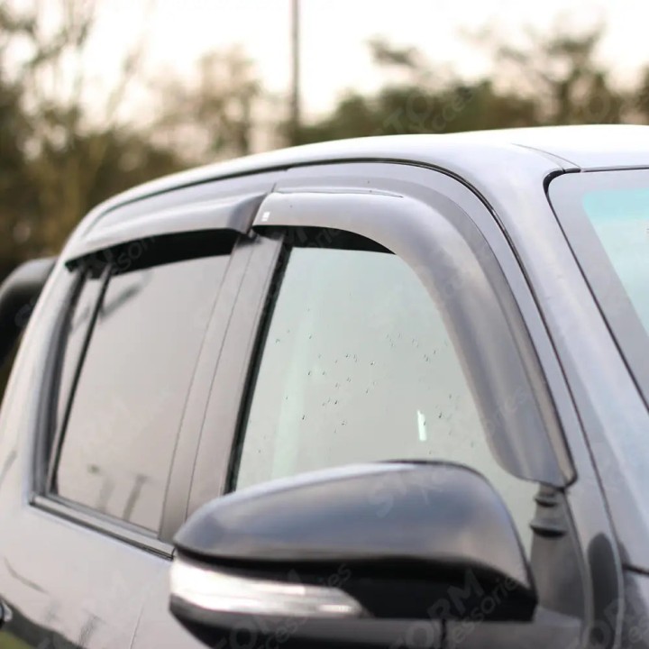 Wind Deflectors Set of 4, EGR External Fit, Toyota Hilux Double Cab 2016 - 2026 - EDK.ro
