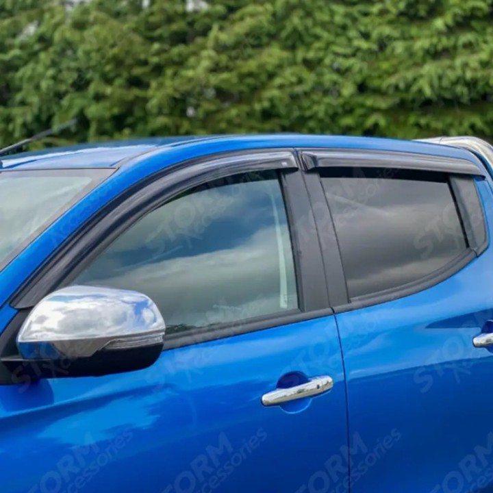 Wind Deflectors Set of 4, EGR External for - 6, Mitsubishi L200, Fiat Fullback Double Cab 2015 - Present - EDK.ro