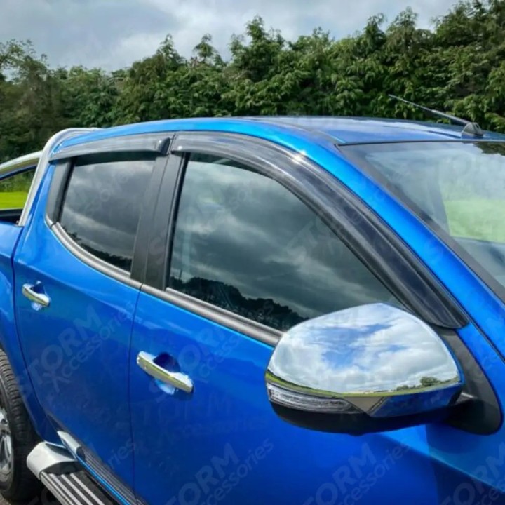 Wind Deflectors Set of 4, EGR External for - 6, Mitsubishi L200, Fiat Fullback Double Cab 2015 - Present - EDK.ro