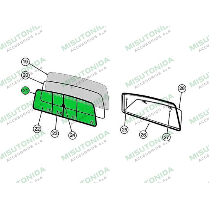 Replacement Part - Front Sliding Window, Alpha - EDK.ro
