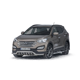 EC Homologated Bullbar, Steeler 4x4 Low Spoiler Bar with Spikes, Color Silver, Hyundai Santa Fe 2012 - 2018 - EDK.ro