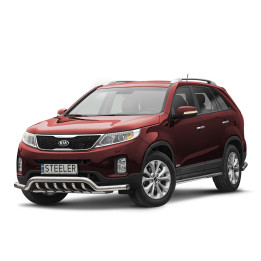 EC Homologated Bullbar, Steeler 4x4 Low Spoiler Bar with Spikes, Color Silver, Kia Sorento 2012 - 2015 - EDK.ro