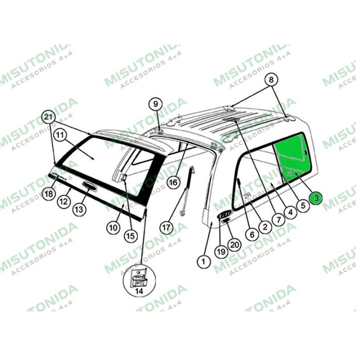 Replacement Part - Left Sliding Window, Alpha - EDK.ro
