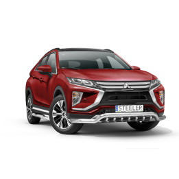 Bullbar Omologat RAR, Steeler 4x4 Low Spoiler Bar cu Țăruși, Culoare Argintiu, Mitsubishi Eclipse Cross 2017 - 2019 - EDK.ro