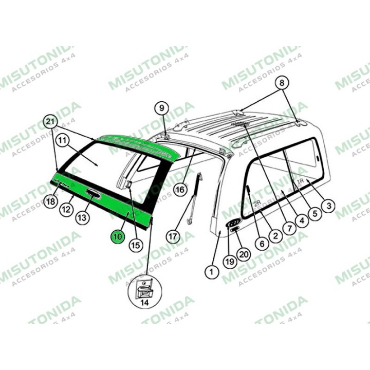 Replacement Part - Tailgate Frame, Alpha - EDK.ro