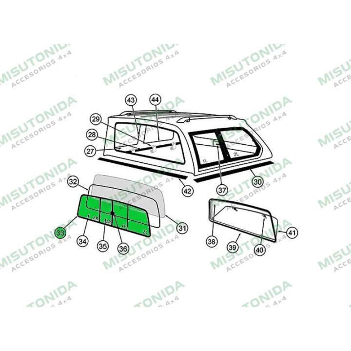 Replacement Part - Front Sliding Window, Alpha - EDK.ro