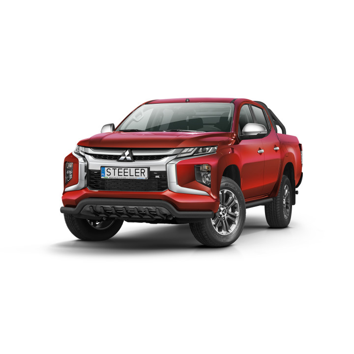 EC Homologated Bullbar, Steeler 4x4 Low Spoiler Bar with Spikes, Color Silver, Mitsubishi L200 2019 - Present - EDK.ro