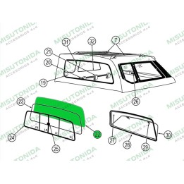 Replacement Part - Front Fixed Window, Alpha - EDK.ro