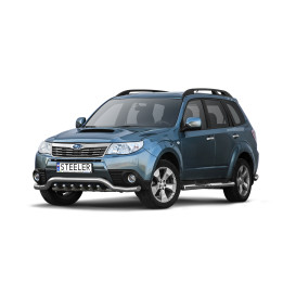 EC Homologated Bullbar, Steeler 4x4 Low Spoiler Bar with Spikes, Color Silver, Subaru Forester 2008 - 2013 - EDK.ro