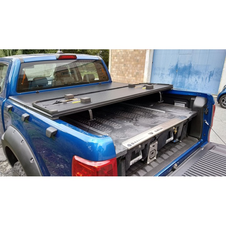 Lid Tonneau Bed Cover, Otros Fabricantes Tri-Fold, Ford Ranger Raptor Double Cab 2012 - 2022 - EDK.ro