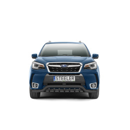 Bullbar Omologat RAR, Steeler 4x4 Low Spoiler Bar cu Țăruși, Culoare Negru, Subaru Forester 2013 - 2019 - EDK.ro