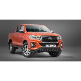 Bullbar Omologat RAR, Steeler 4x4 Low Spoiler Bar cu Țăruși, Culoare Negru, Toyota Hilux 2018 - 2021 - EDK.ro