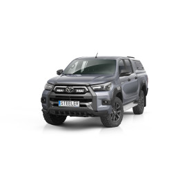 EC Homologated Bullbar, Steeler 4x4 Low Spoiler Bar with Spikes, Color Silver, Toyota Hilux Invincible 2021 - Present - EDK.ro