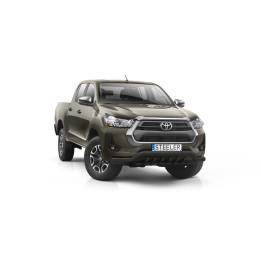Bullbar Omologat RAR, Steeler 4x4 Low Spoiler Bar cu Țăruși, Culoare Negru, Toyota Hilux 2021 - Prezent - EDK.ro