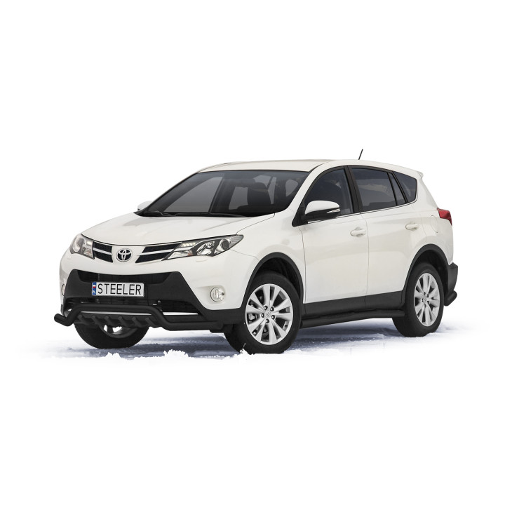 EC Homologated Bullbar, Steeler 4x4 Low Spoiler Bar with Spikes, Color Black, Toyota RAV4 2013 - 2016 - EDK.ro