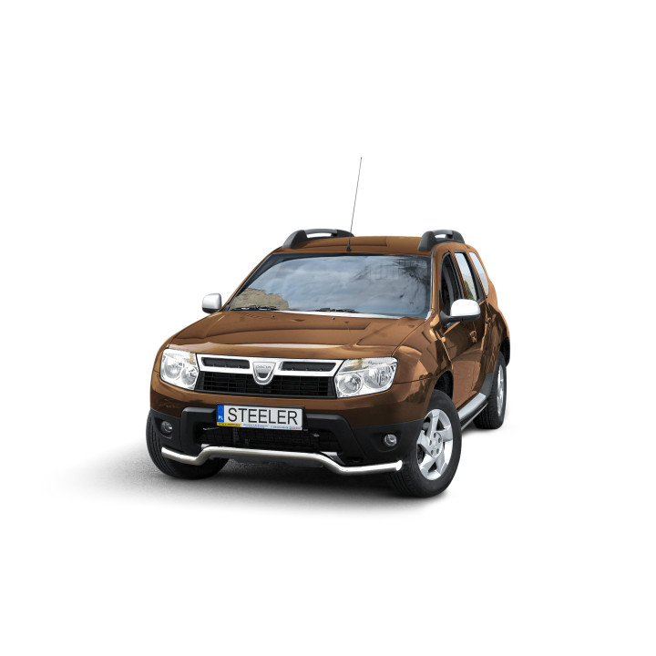 EC Homologated Bullbar, Steeler 4x4 Low Spoiler Bar, Color Silver, Dacia Duster 2010 - 2014 - EDK.ro