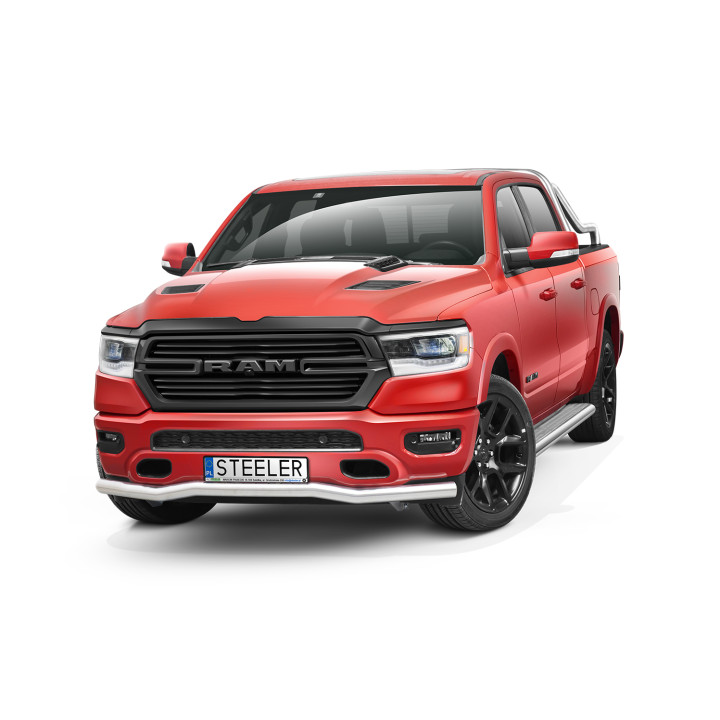 Bullbar Omologat RAR, Steeler 4x4 Low Spoiler Bar, Culoare Argintiu, Dodge RAM 1500 2019 - Prezent - EDK.ro