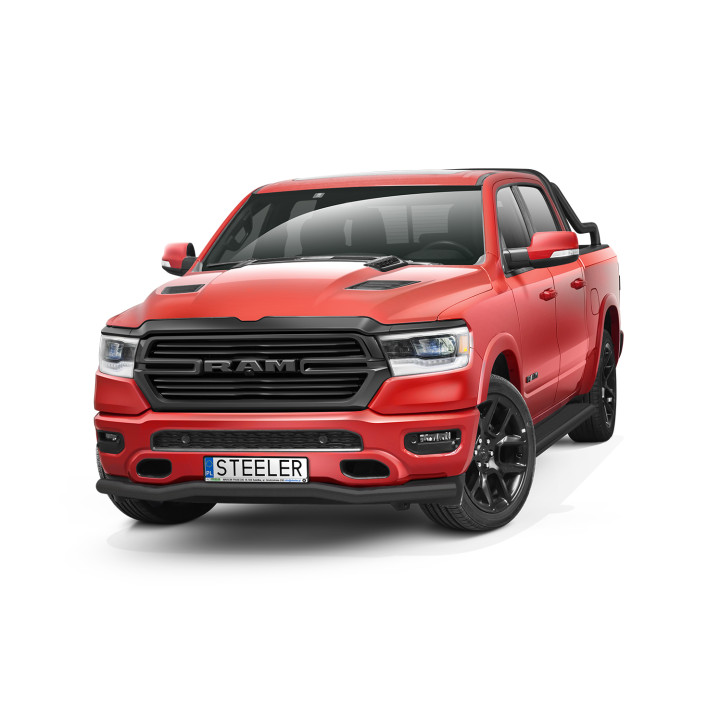 Bullbar Omologat RAR, Steeler 4x4 Low Spoiler Bar, Culoare Argintiu, Dodge RAM 1500 2019 - Prezent - EDK.ro