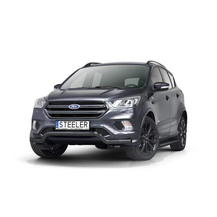 Bullbar Omologat RAR, Steeler 4x4 Low Spoiler Bar, Culoare Argintiu, Ford Kuga 2017 - 2019 - EDK.ro
