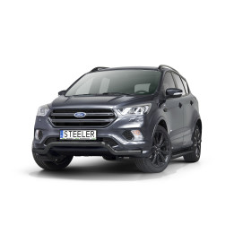 EC Homologated Bullbar, Steeler 4x4 Low Spoiler Bar, Color Black, Ford Kuga 2017 - 2019 - EDK.ro