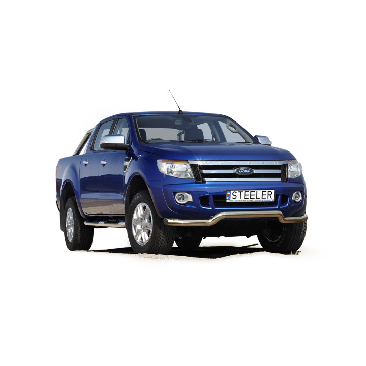 EC Homologated Bullbar, Steeler 4x4 Low Spoiler Bar, Color Silver, Ford Ranger 2012 - 2016 - EDK.ro
