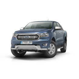 EC Homologated Bullbar, Steeler 4x4 Low Spoiler Bar, Color Silver, Ford Ranger 2016 - 2022 - EDK.ro