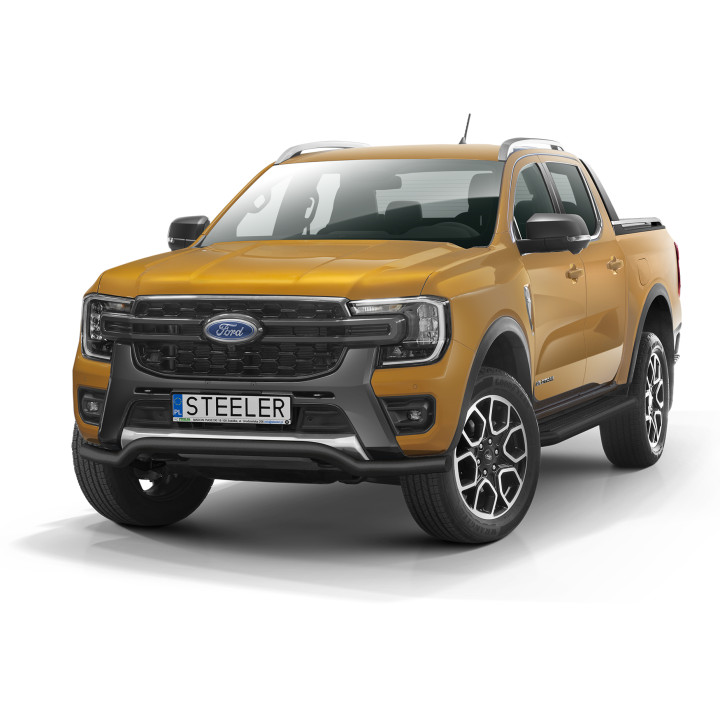 EC Homologated Bullbar, Steeler 4x4 Low Spoiler Bar, Color Black, Ford Ranger 2023 - Present - EDK.ro