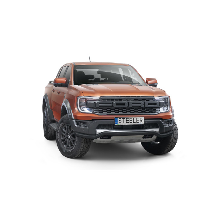 Bullbar Omologat RAR, Steeler 4x4 Low Spoiler Bar, Culoare Negru, Ford Ranger Raptor 2023 - Prezent - EDK.ro