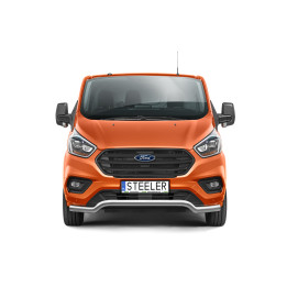 EC Homologated Bullbar, Steeler 4x4 Low Spoiler Bar, Color Silver, Ford Transit Custom 2018 - 2023 - EDK.ro