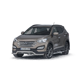 Bullbar Omologat RAR, Steeler 4x4 Low Spoiler Bar, Culoare Argintiu, Hyundai Santa Fe 2012 - 2018 - EDK.ro