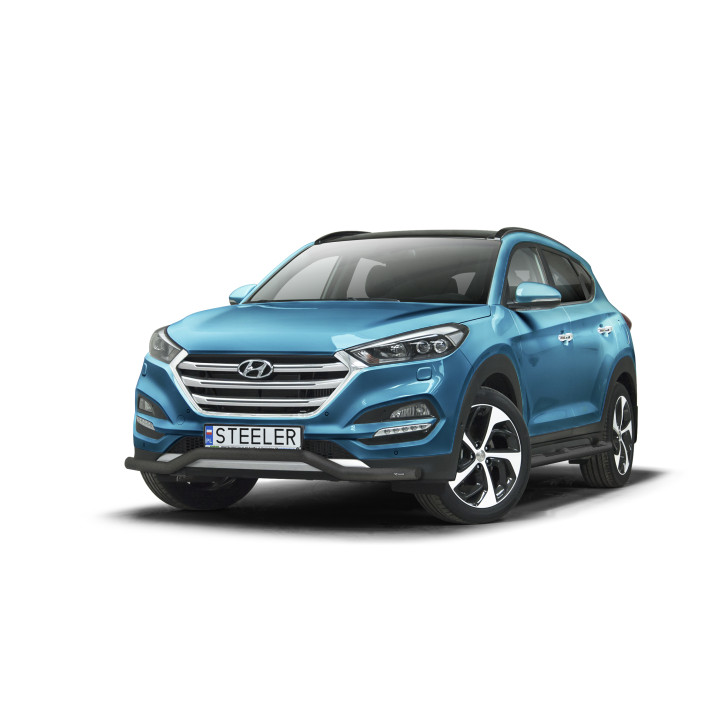 Bullbar Omologat RAR, Steeler 4x4 Low Spoiler Bar, Culoare Negru, Hyundai Tucson 2015 - 2018 - EDK.ro