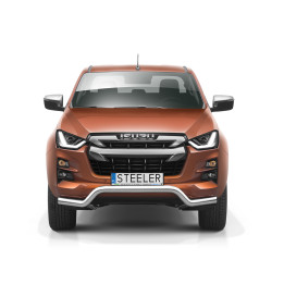 EC Homologated Bullbar, Steeler 4x4 Low Spoiler Bar, Color Silver, Isuzu D-Max 2020 - Present - EDK.ro
