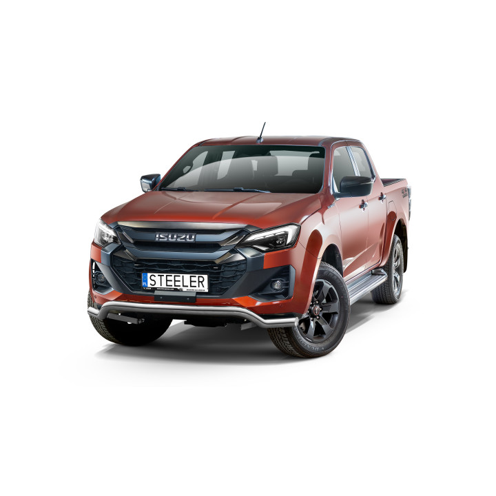 Bullbar Omologat RAR, Steeler 4x4 Low Spoiler Bar, Culoare Argintiu, Isuzu D-Max 2024 - Prezent - EDK.ro