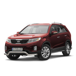 Bullbar Omologat RAR, Steeler 4x4 Low Spoiler Bar, Culoare Argintiu, Kia Sorento 2012 - 2015 - EDK.ro