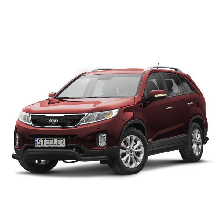 EC Homologated Bullbar, Steeler 4x4 Low Spoiler Bar, Color Black, Kia Sorento 2012 - 2015 - EDK.ro