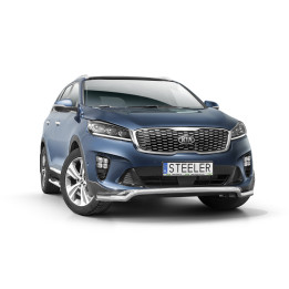 EC Homologated Bullbar, Steeler 4x4 Low Spoiler Bar, Color Silver, Kia Sorento 2018 - 2020 - EDK.ro