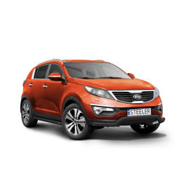 Bullbar Omologat RAR, Steeler 4x4 Low Spoiler Bar, Culoare Negru, Kia Sportage 2010 - 2015 - EDK.ro