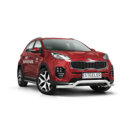 Bullbar Omologat RAR, Steeler 4x4 Low Spoiler Bar, Culoare Argintiu, Kia Sportage 2015 - 2021 - EDK.ro