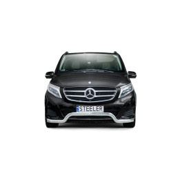 Bullbar Omologat RAR, Steeler 4x4 Low Spoiler Bar, Culoare Argintiu, Mercedes-Benz V-Class 2014 - 2019 - EDK.ro