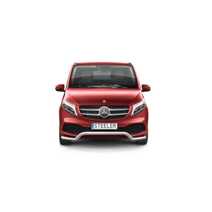 Bullbar Omologat RAR, Steeler 4x4 Low Spoiler Bar, Culoare Argintiu, Mercedes-Benz V-Class 2019 - 2024 - EDK.ro