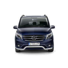 EC Homologated Bullbar, Steeler 4x4 Low Spoiler Bar, Color Silver, Mercedes-Benz Vito 2014 - 2024 - EDK.ro