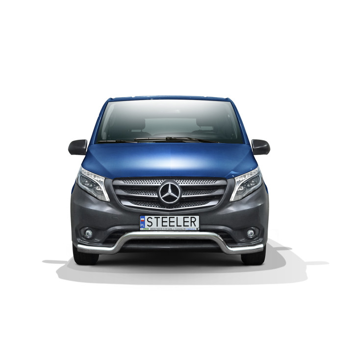 Bullbar Omologat RAR, Steeler 4x4 Low Spoiler Bar, Culoare Argintiu, Mercedes-Benz Vito 2014 - 2024 - EDK.ro