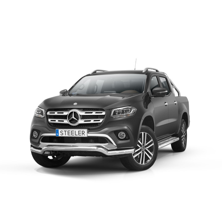 Bullbar Omologat RAR, Steeler 4x4 Low Spoiler Bar, Culoare Argintiu, Mercedes-Benz X-Class 2017 - Prezent - EDK.ro
