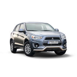 EC Homologated Bullbar, Steeler 4x4 Low Spoiler Bar, Color Silver, Mitsubishi ASX 2012 - 2016 - EDK.ro