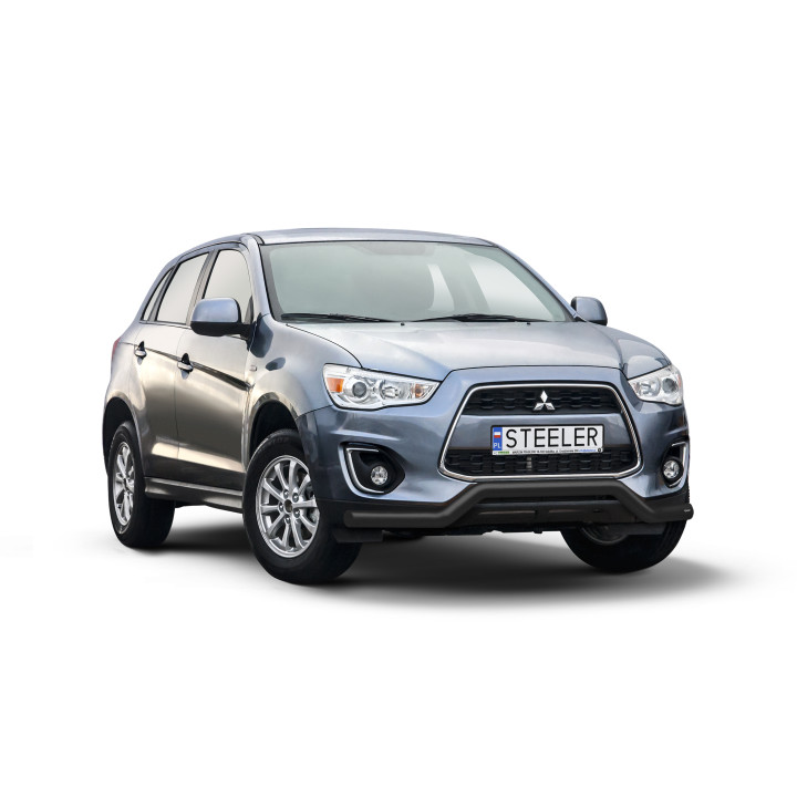 Bullbar Omologat RAR, Steeler 4x4 Low Spoiler Bar, Culoare Negru, Mitsubishi ASX 2012 - 2016 - EDK.ro