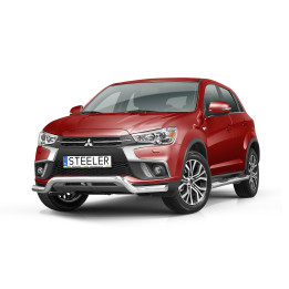Bullbar Omologat RAR, Steeler 4x4 Low Spoiler Bar, Culoare Argintiu, Mitsubishi ASX 2017 - 2019 - EDK.ro