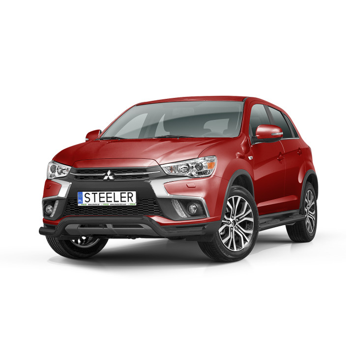 Bullbar Omologat RAR, Steeler 4x4 Low Spoiler Bar, Culoare Argintiu, Mitsubishi ASX 2017 - 2019 - EDK.ro